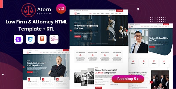 Atorn - Law Firm & Attorney HTML Template