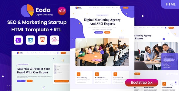 SEO & Marketing Startup Template - Eoda