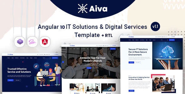 Aiva - Angular 12 IT Solutions Template + RTL Supported