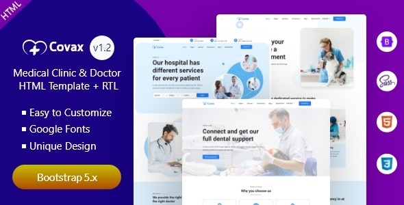 Medical Health Clinic & Doctor Template - Covax