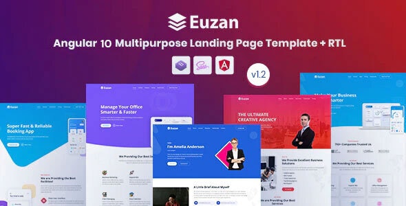Euzan - Angular 10+ Multipurpose Landing Page Template