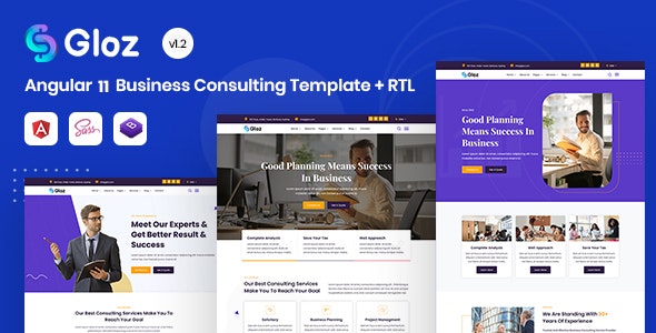 Gloz - Angular 11 Business Consulting Template