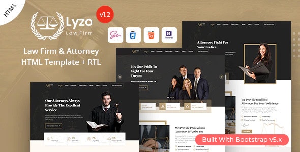 Lyzo - Law Firm & Attorney HTML Template