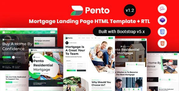 Pento - Real Estate Mortgage Landing Page HTML Template