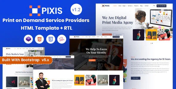 Pixis - Print on Demand Service Providers Template
