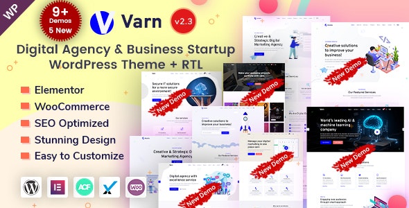 Varn - Elementor IT & SEO Agency WordPress Theme