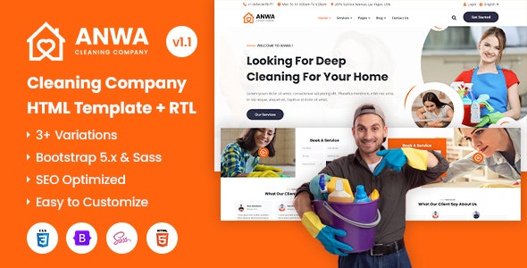 Anwa - Cleaning Services Company HTML Template